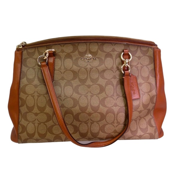 Coach F36721 Christie CarryallSignature Coated Canvas Shoulder Bag14x9×5